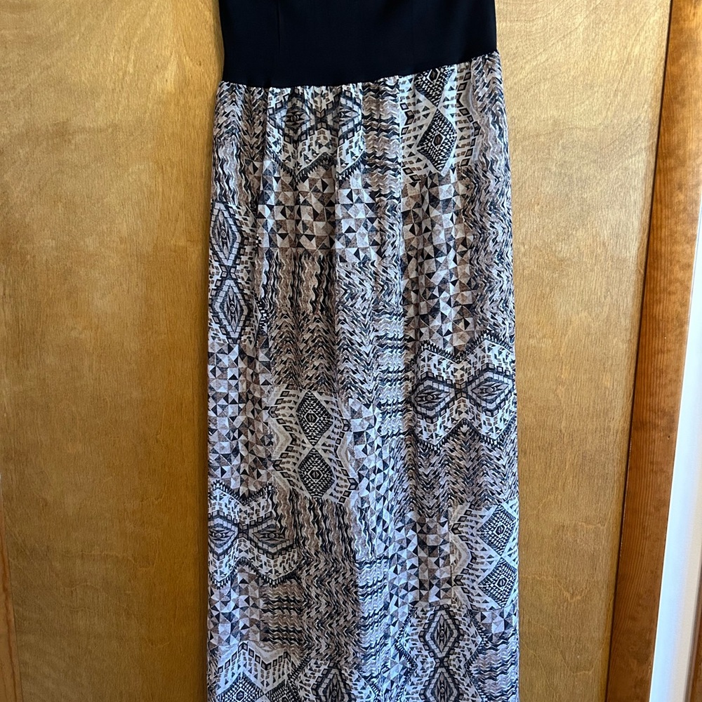 Black and Brown Patterned Maxi Dress Size M - Picture 2 of 6